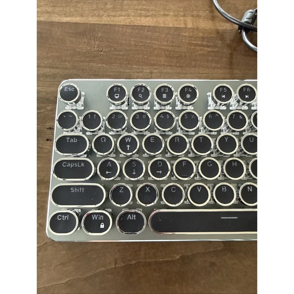 Typewriter Style Mechanical Gaming Keyboard Black Retro